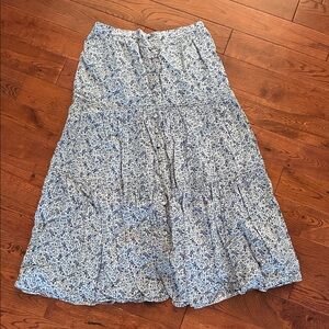 Madewell Blue Floral Maxi Skirt
